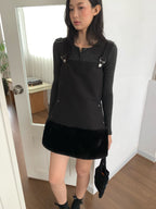 BLACK SORA OVERALL MINI DRESS