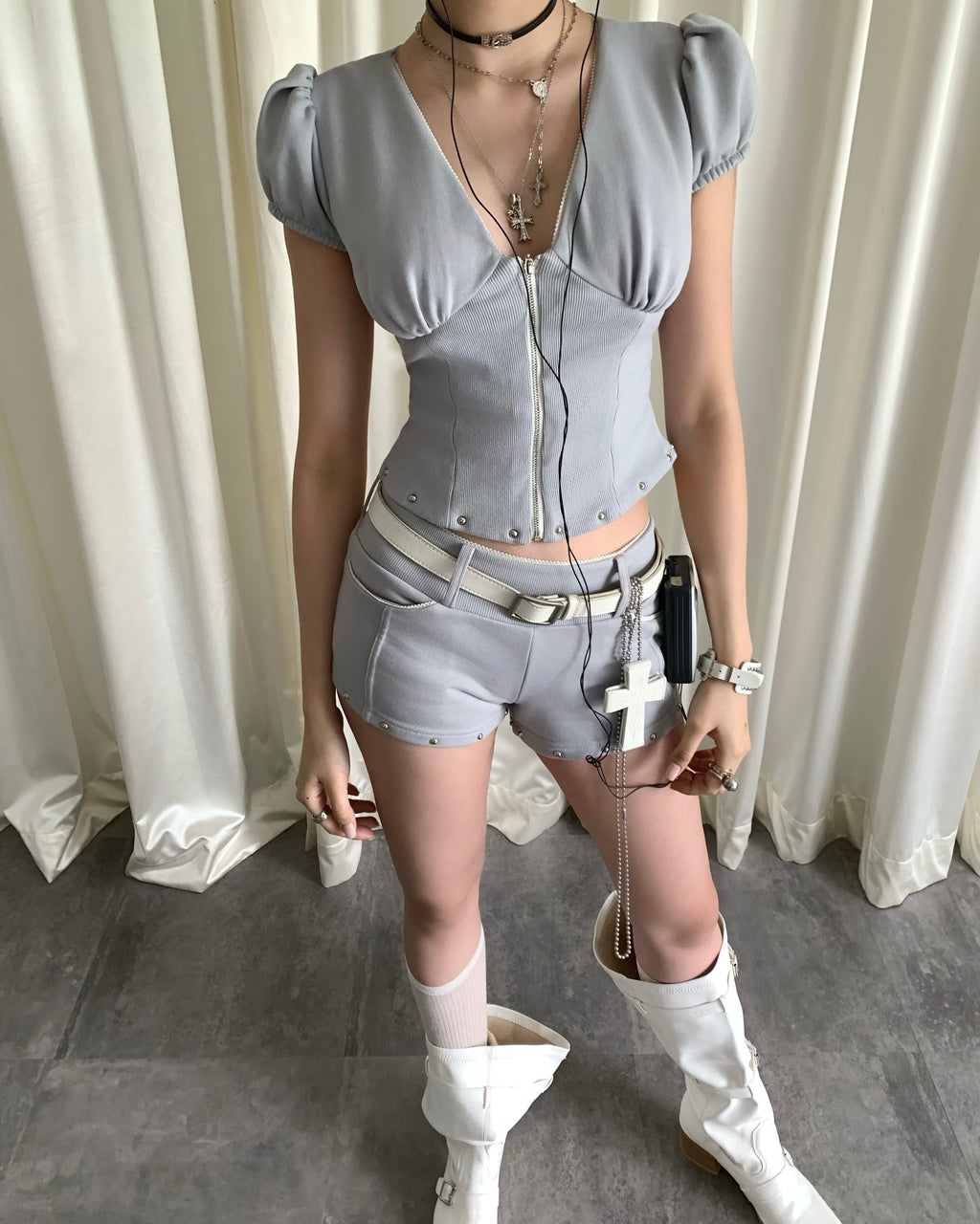 BLUE-GRAY JINIE SHORT