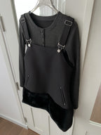 BLACK SORA OVERALL MINI DRESS